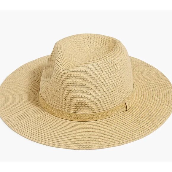J. Crew Accessories - J.Crew Factory Packable Straw Hat Beige M-L